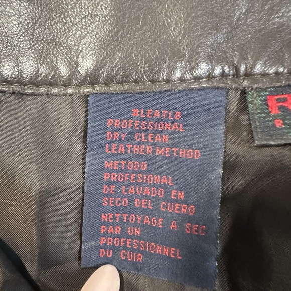 VTG Ralph Lauren Pants Dark Brown Leather Size 10 Minimalist Biker Preppy Casual - Picture 4 of 9